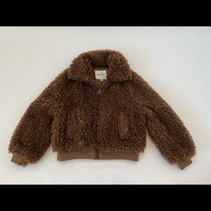 Brown teddy zip jacket